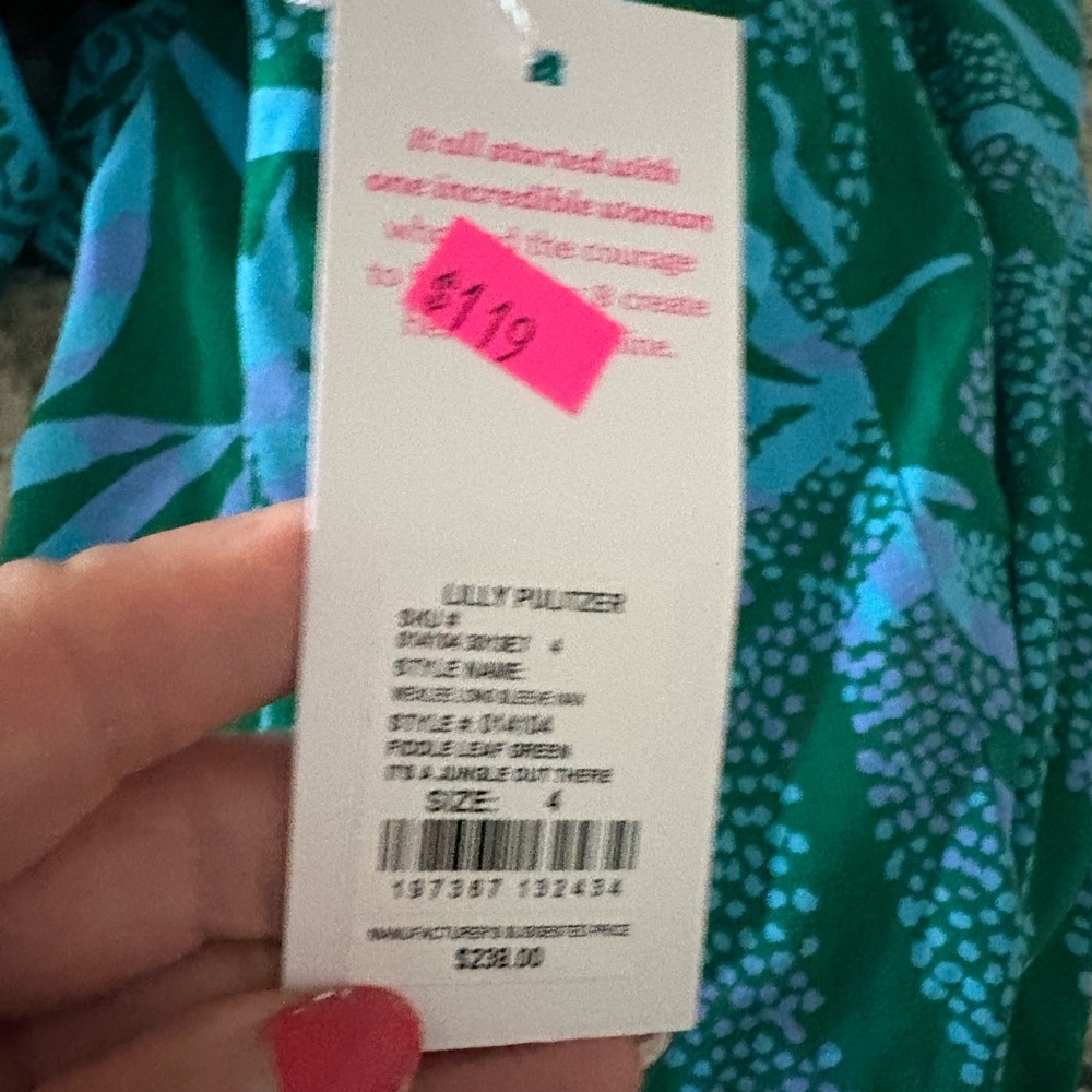 Lilly Pulitzer Tropical Green and  blueMaxi Dress - Picture 5 of 9